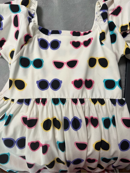 monica + andy Dresses & Skirts - Mommy and Me White Sundress with Colorful Sunglasses Print Mom Small and Kid 4T